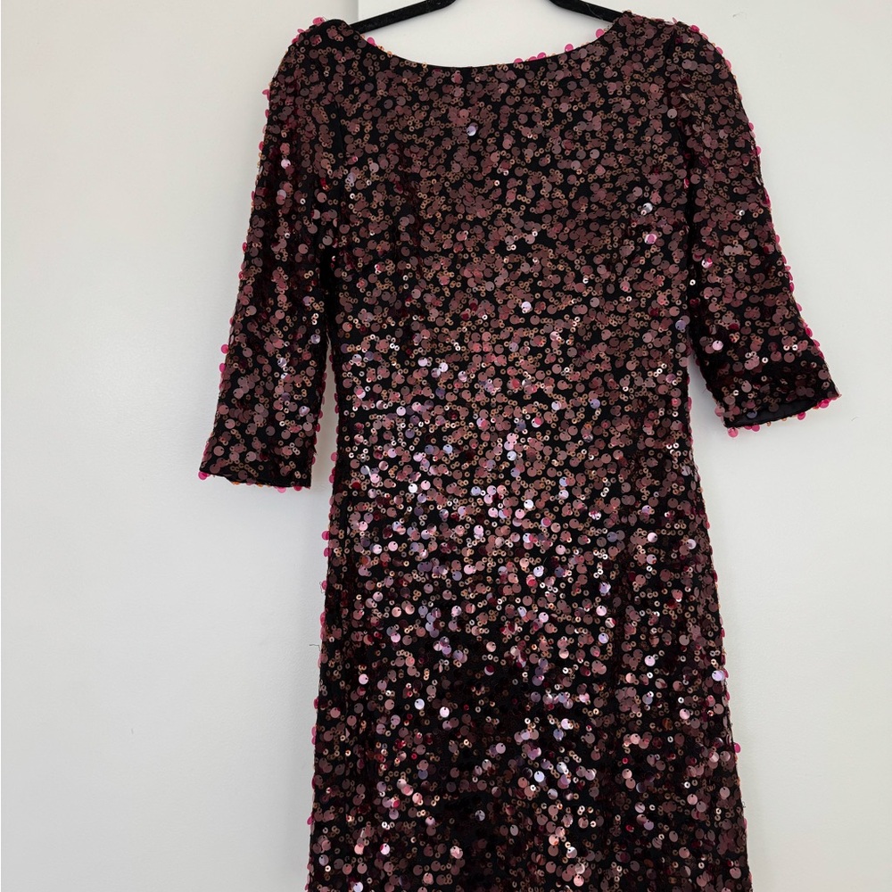 Jessica Simpson Burgundy Sequin Long Sleeve Dress
